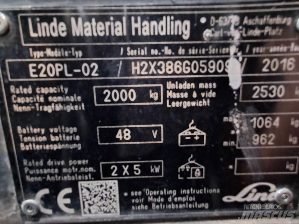 Linde E20PL-02 Електрически вилични кари-повдигачи