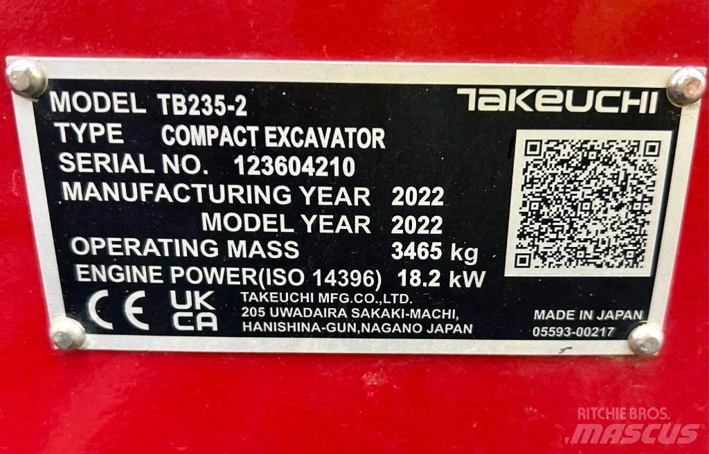 Takeuchi TB 235-2 V3 Мини екскаватори < 7 т