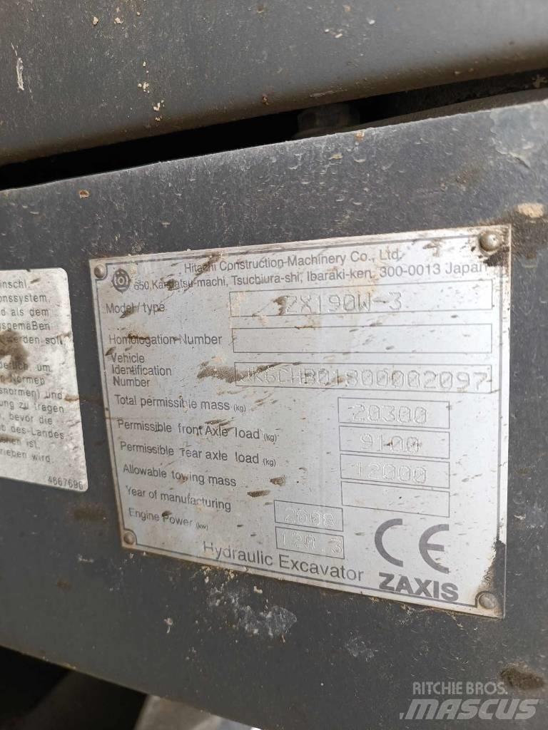 Hitachi ZX 190 W-3 Колесни екскаватори