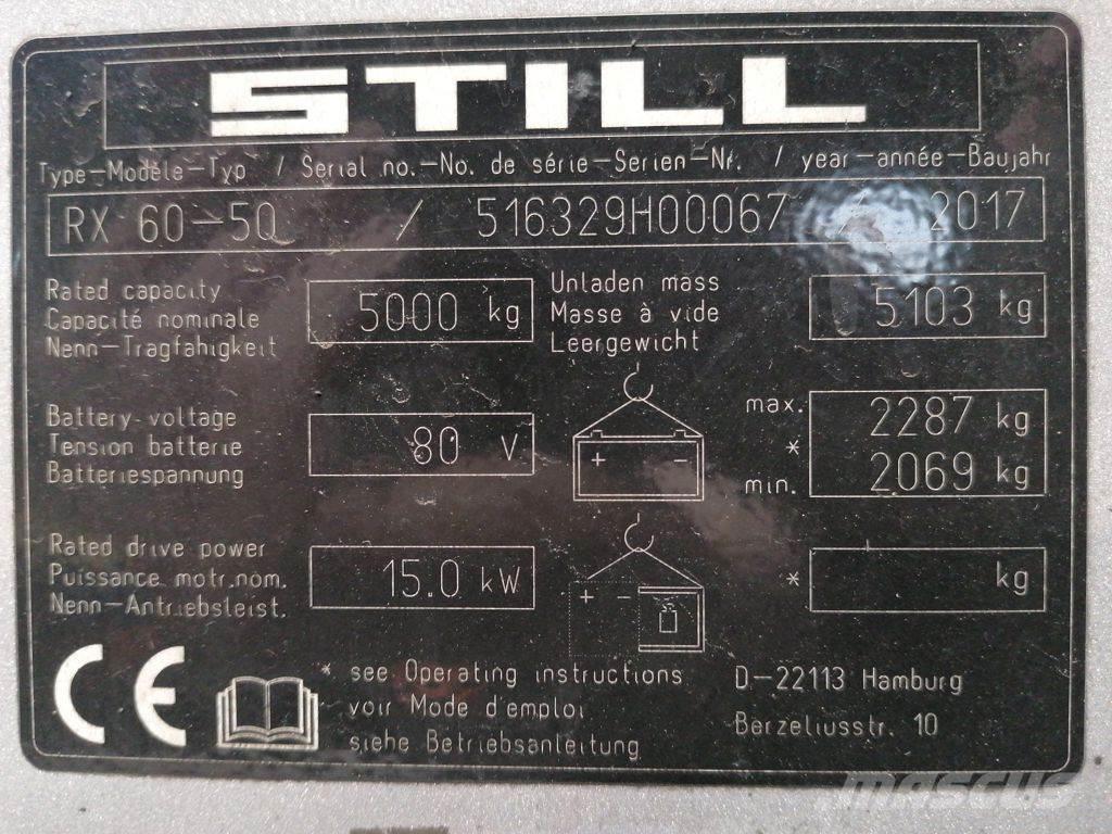 Still RX60-50 Електрически вилични кари-повдигачи