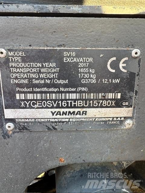 Yanmar SV 16 Мини екскаватори < 7 т