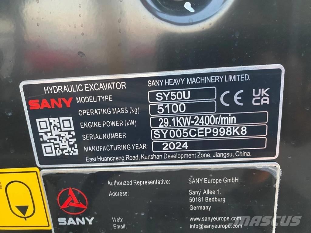 Sany SY 50 U Мини екскаватори < 7 т