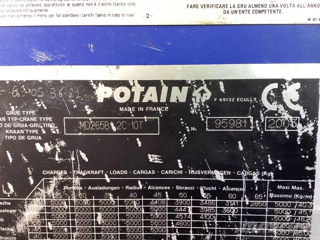 Potain MD265B1-J10 Мачтови кранове
