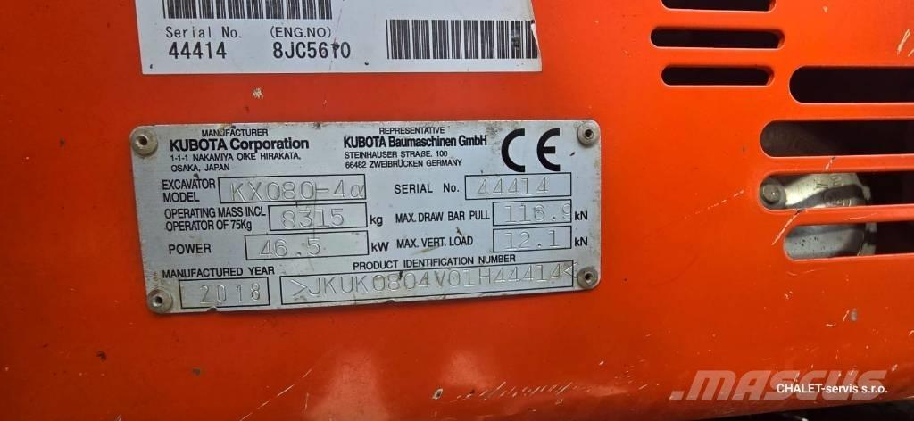 Kubota KX 080-4 CX Средни екскаватори 7т - 12т