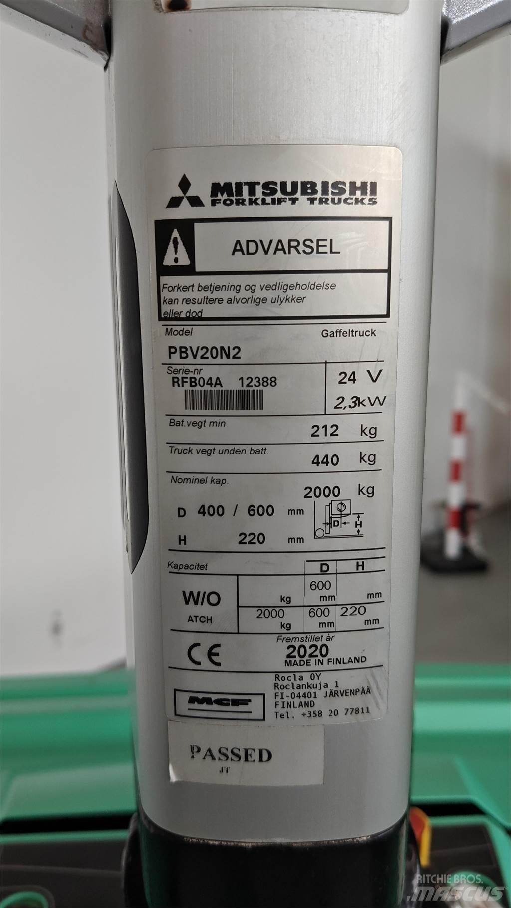 Mitsubishi PBV20N2 Вилични кари-повдигачи - други