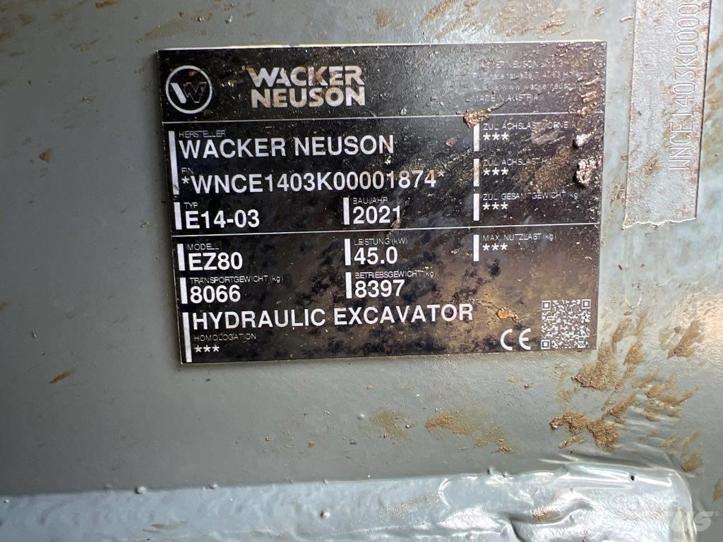 Wacker Neuson EZ80 Верижен екскаватор