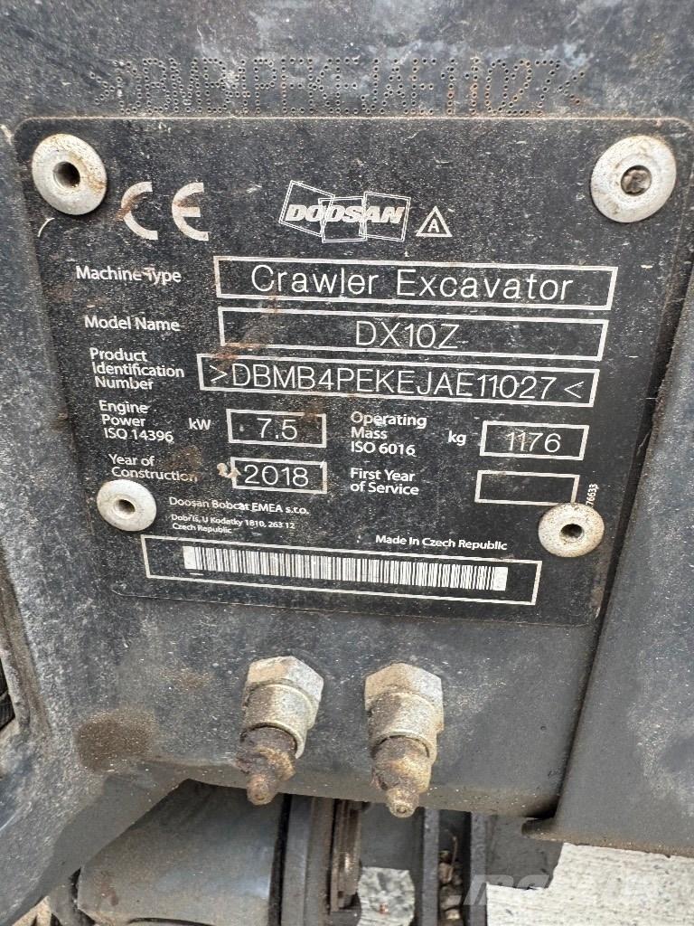 Doosan DX 10 Z Мини екскаватори < 7 т