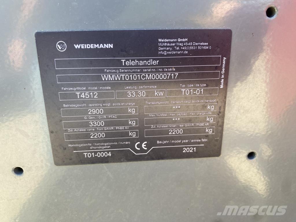Weidemann T 4512 Телескопични товарачи за селското стопанство