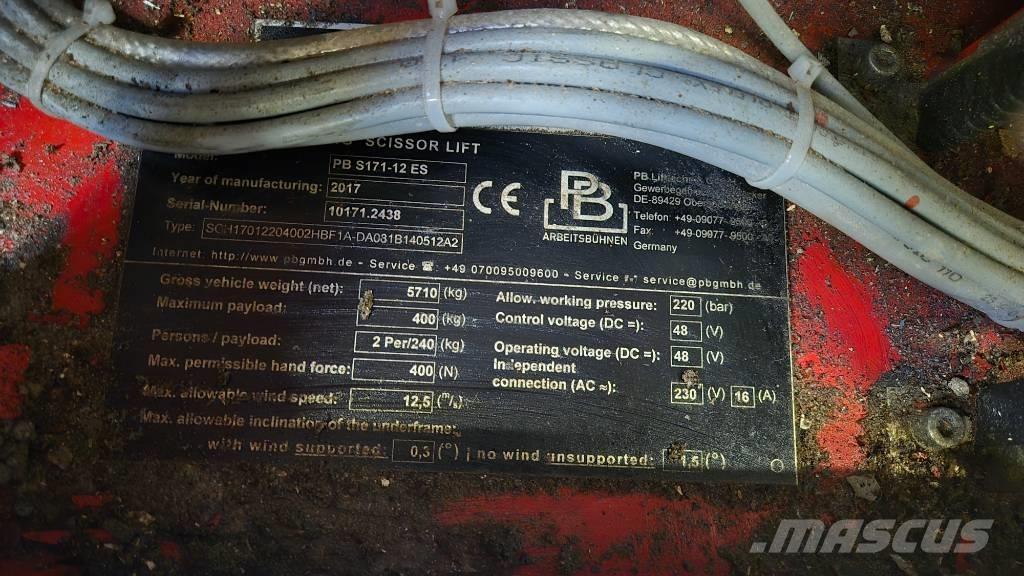 PB S 171-12 ES Ножични работни платформи