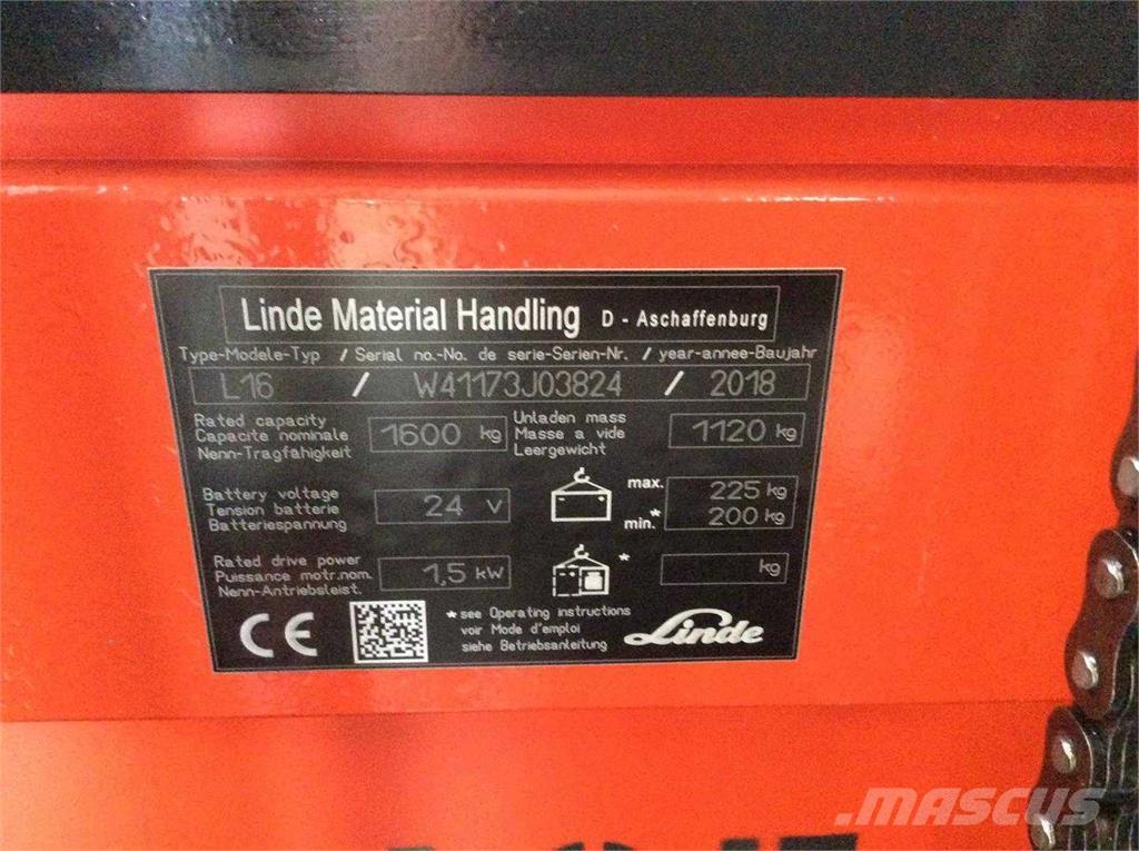 Linde L16 Самоходни товарачи