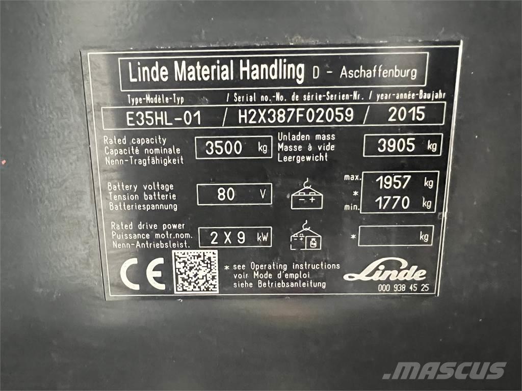 Linde E35HL-01 Електрически вилични кари-повдигачи
