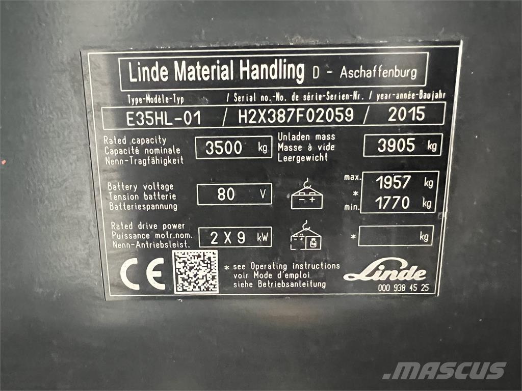 Linde E35HL-01 Електрически вилични кари-повдигачи