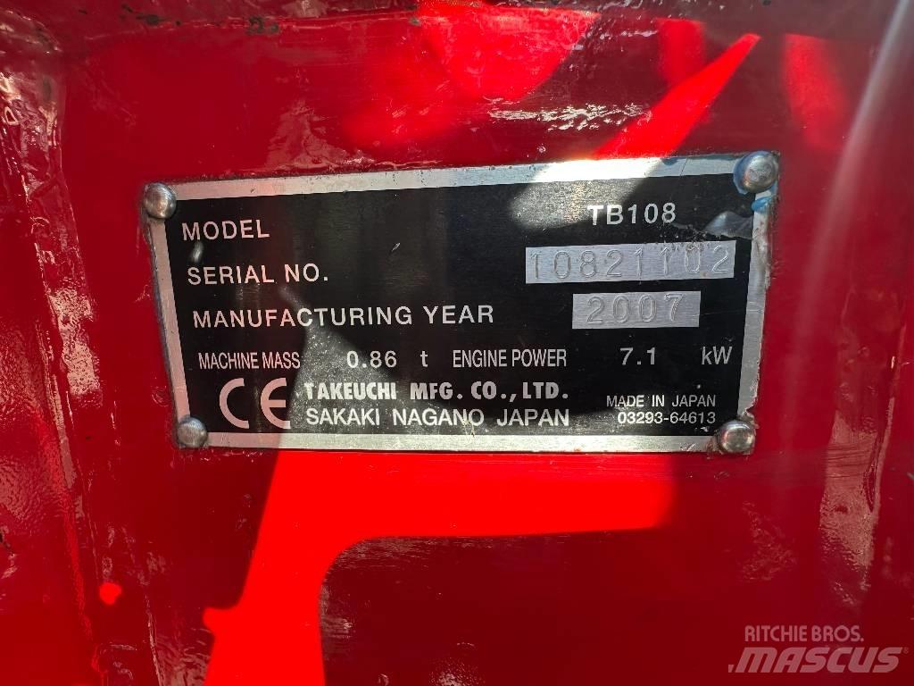 Takeuchi TB 108 Мини екскаватори < 7 т