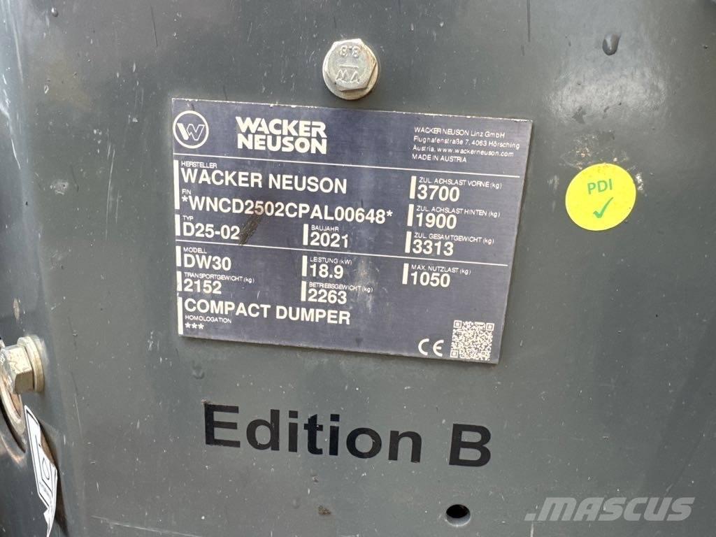Wacker Neuson DW30 Странични самосвали