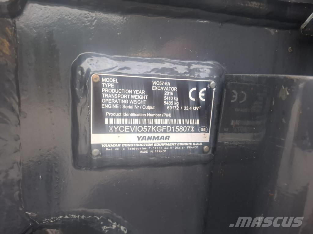 Yanmar vio 57-6A Мини екскаватори < 7 т