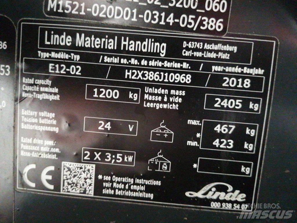 Linde E12-02 Електрически вилични кари-повдигачи