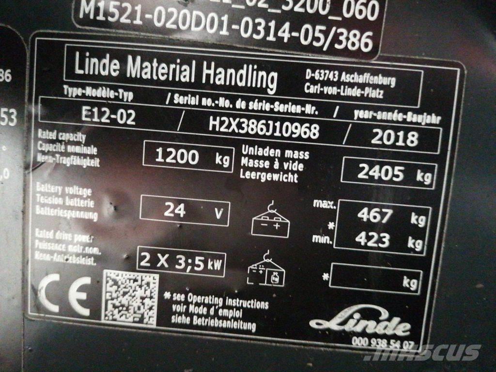 Linde E12-02 Електрически вилични кари-повдигачи
