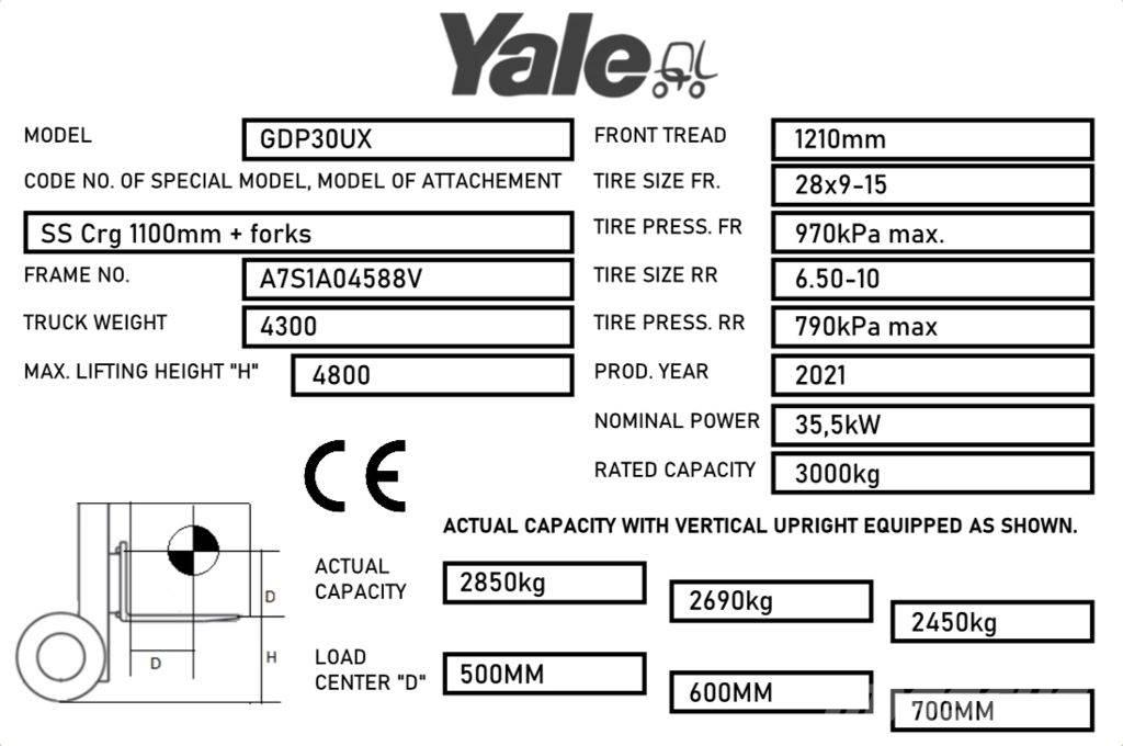 Yale GDP30UX Дизелови камиони