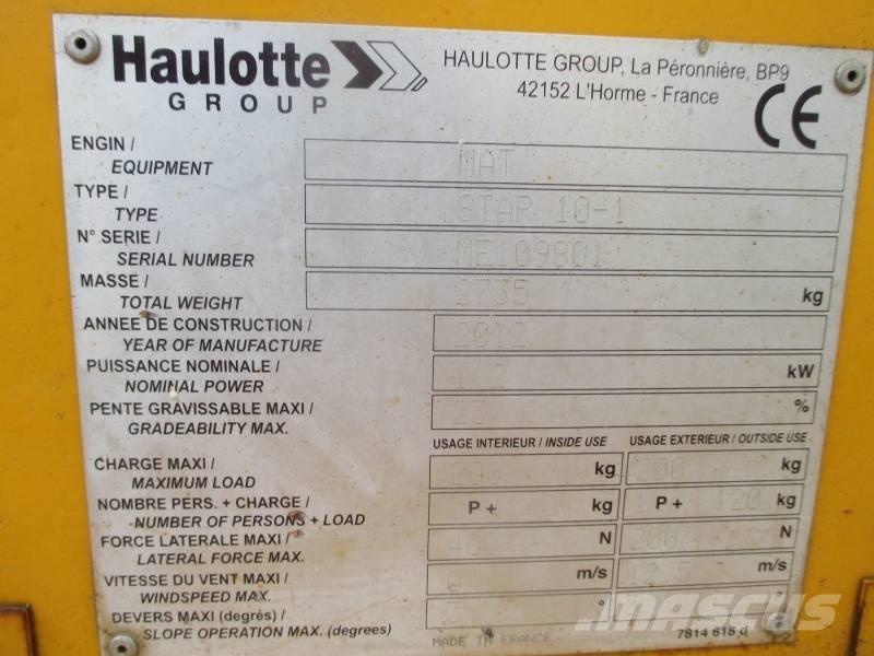 Haulotte Star 10 Вертикални мачтови повдигачи
