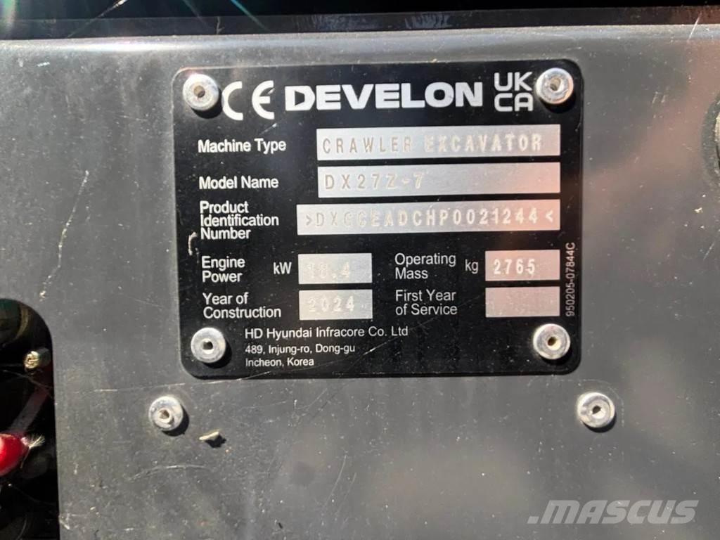 Doosan DX27Z-7 Мини екскаватори < 7 т