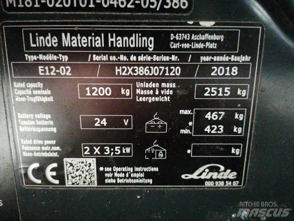 Linde E12-02 Електрически вилични кари-повдигачи