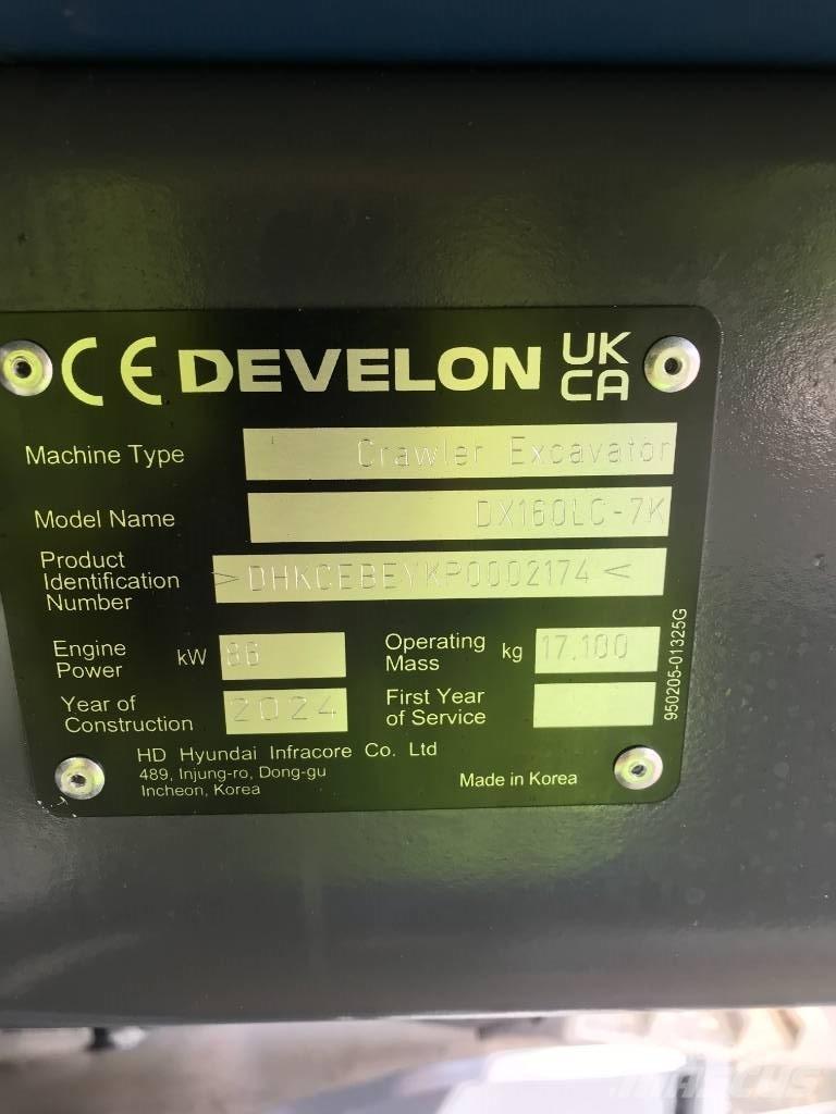 Develon DX160LC-7K Верижен екскаватор