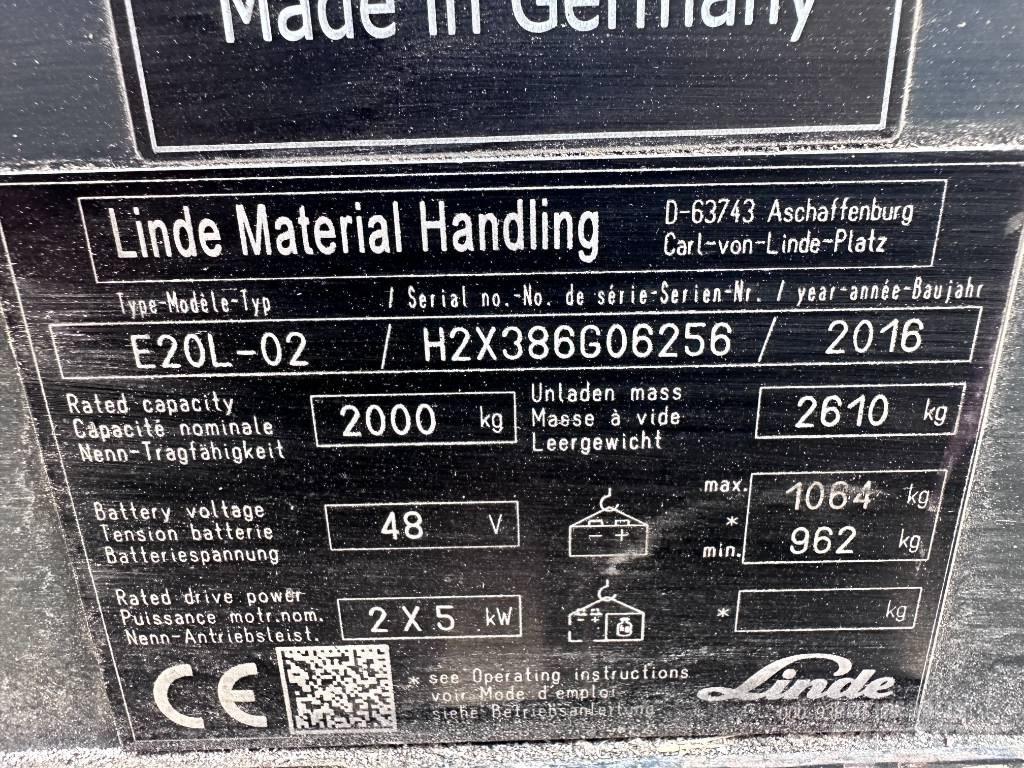 Linde E20L-02 Електрически вилични кари-повдигачи