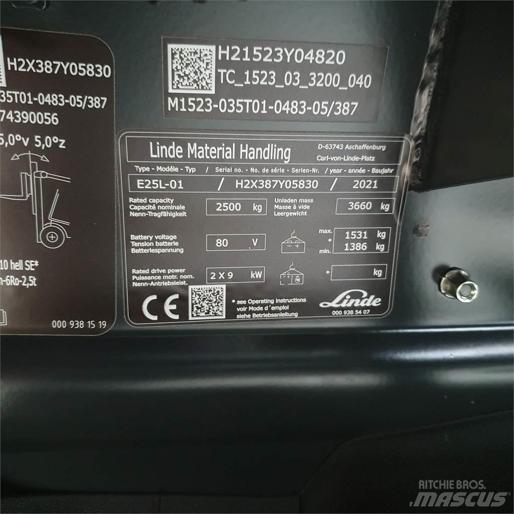 Linde E25L Електрически вилични кари-повдигачи