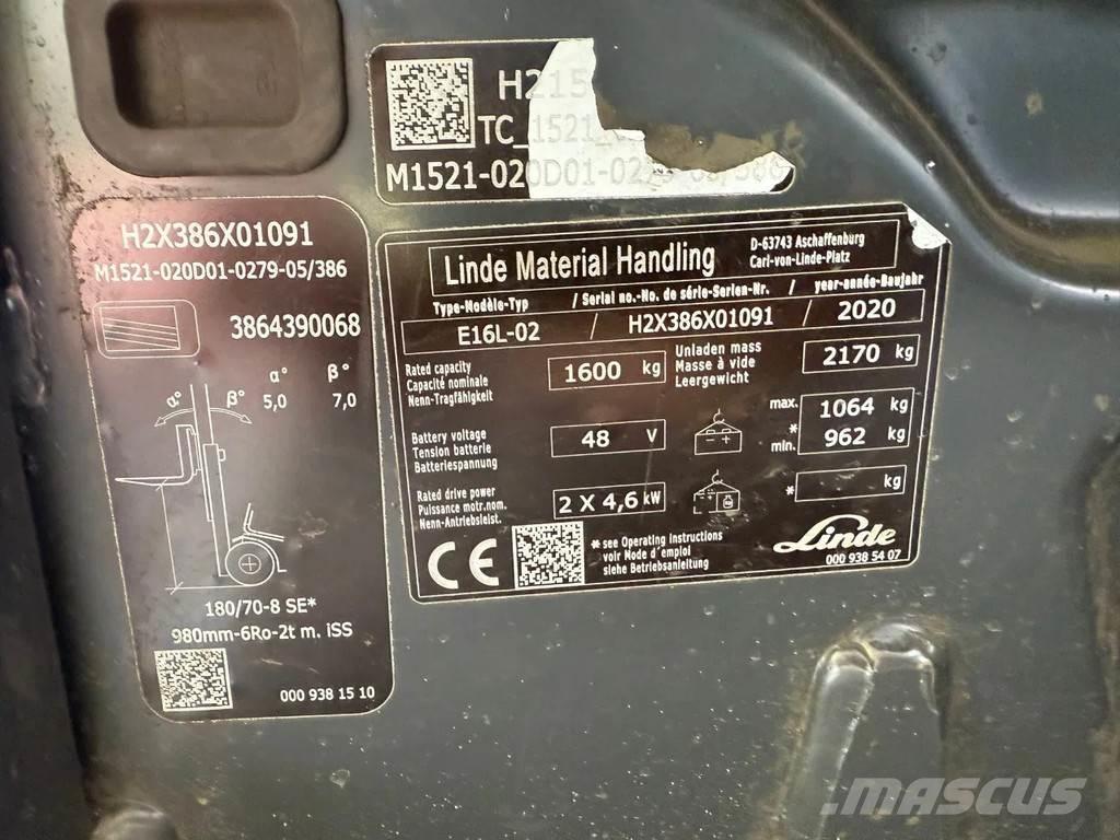 Linde E16L-02 Вилични кари-повдигачи - други