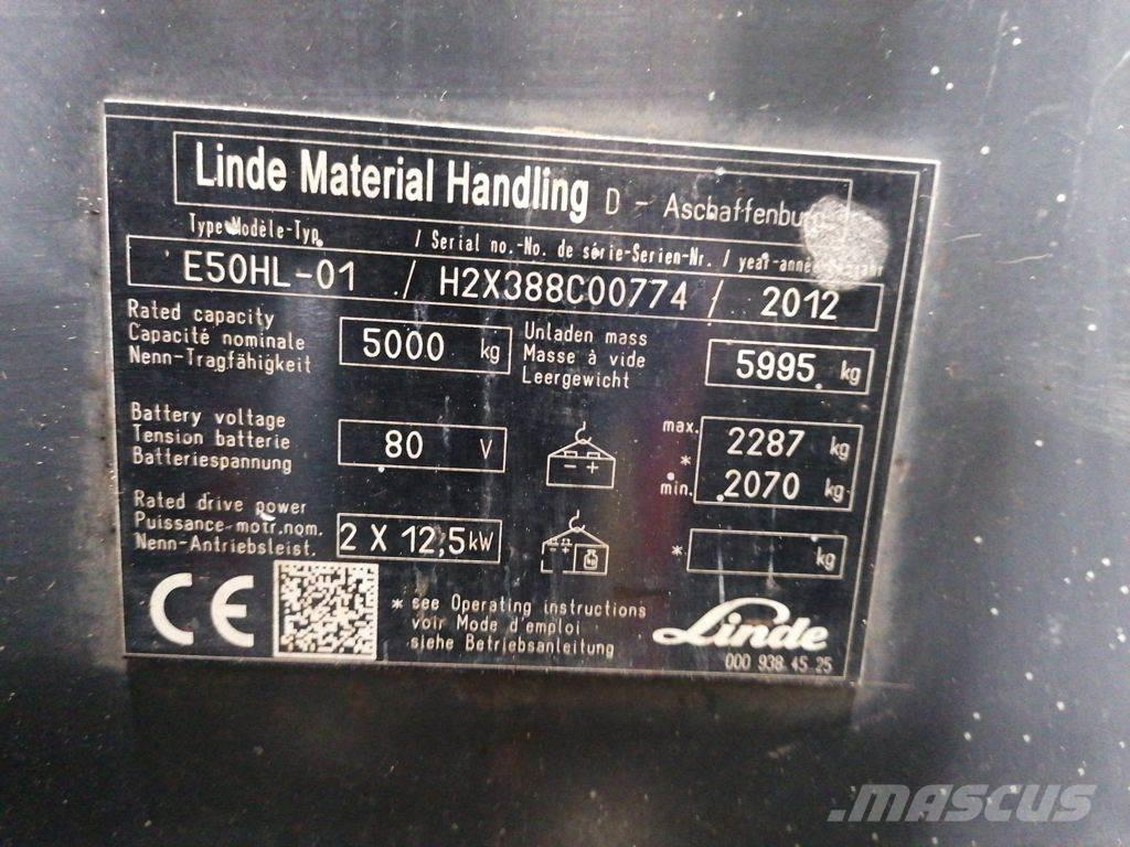 Linde E50HL-01 Електрически вилични кари-повдигачи