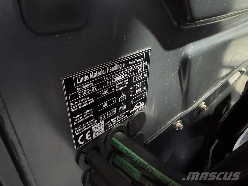 Linde E 16 C-02 Електрически вилични кари-повдигачи