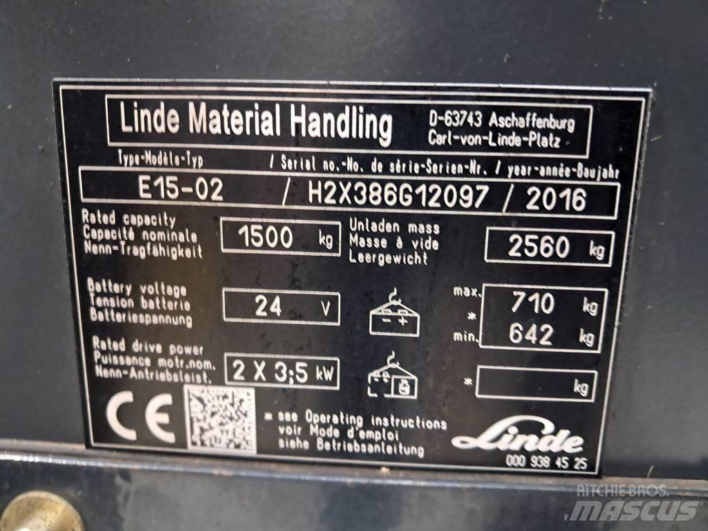 Linde E15-02 Електрически вилични кари-повдигачи