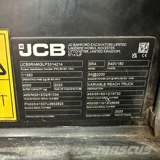 JCB 540-180 Телескопични товарачи