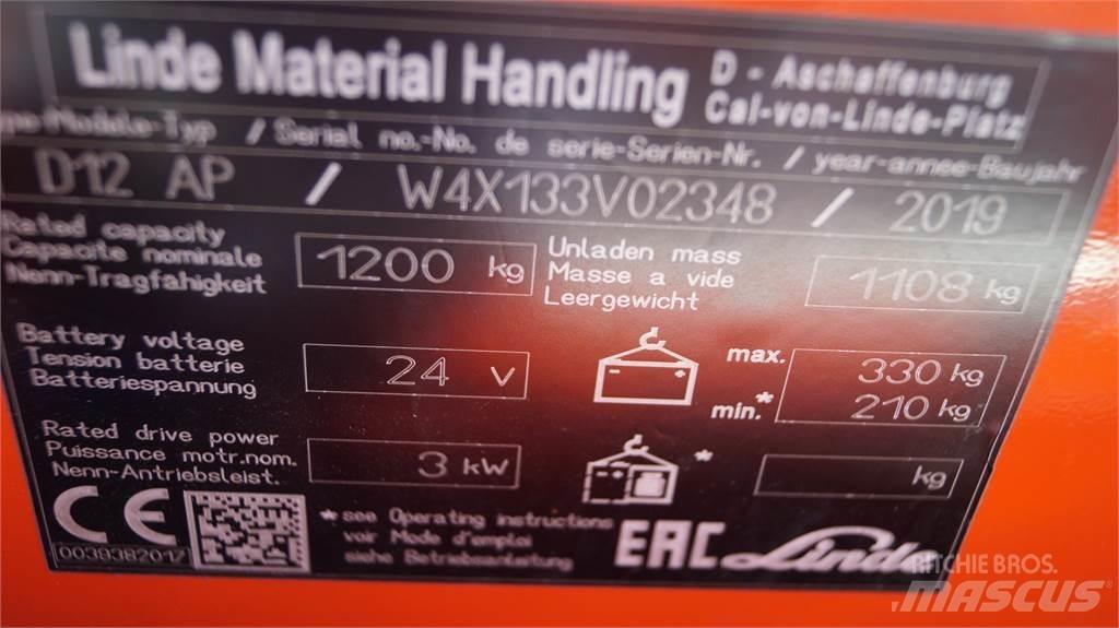 Linde D12AP Колички високоповдигачи с теглич