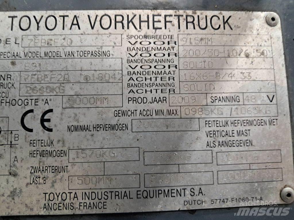 Toyota 7FBEF20 Електрически вилични кари-повдигачи