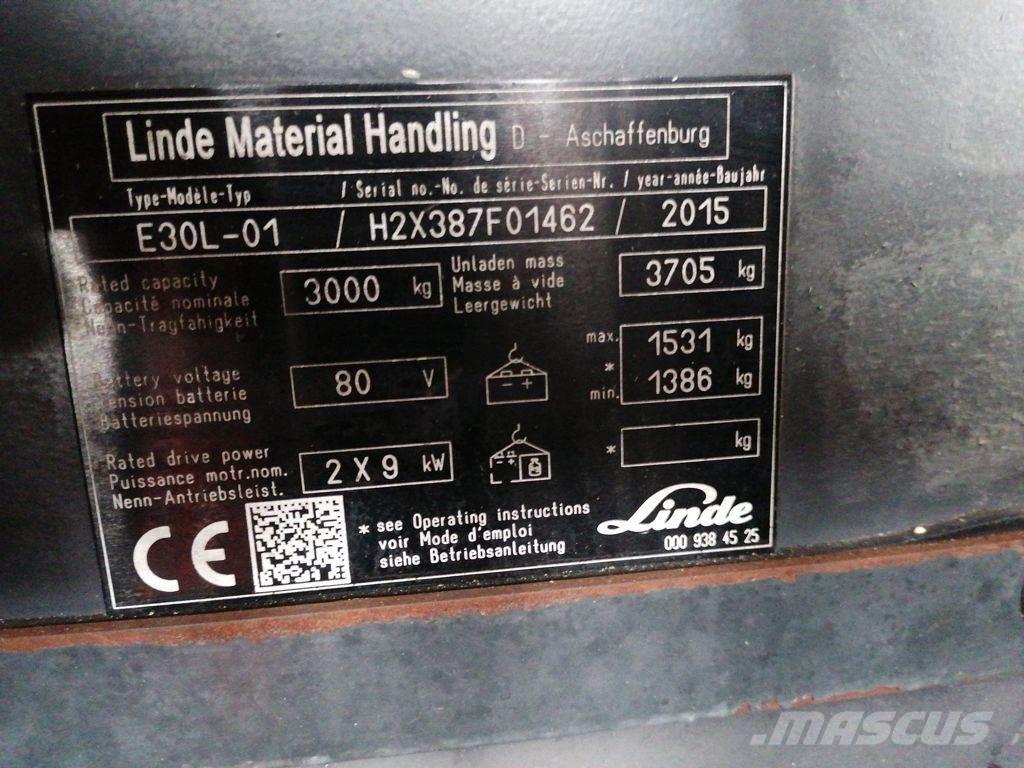 Linde E30L-01 Електрически вилични кари-повдигачи