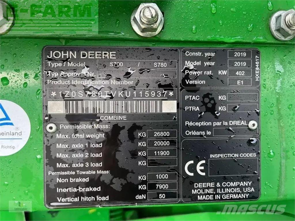 John Deere s 780i Комбайни