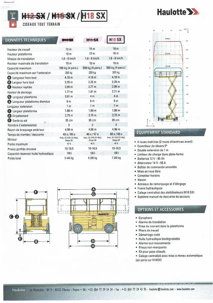 Haulotte H 18 SX Ножични работни платформи