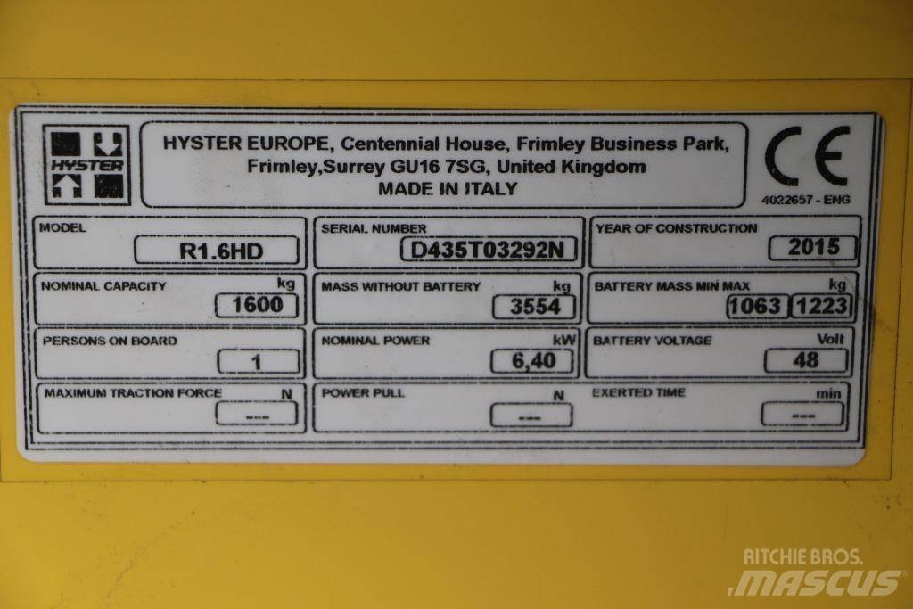 Hyster R 1.6 Електрически вилични кари-повдигачи
