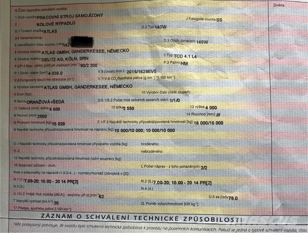 Atlas 140 W Колесни екскаватори