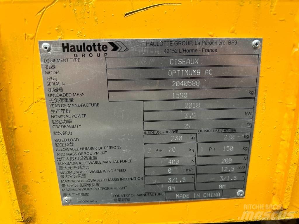 Haulotte OPTIMUM 8 Ножични работни платформи