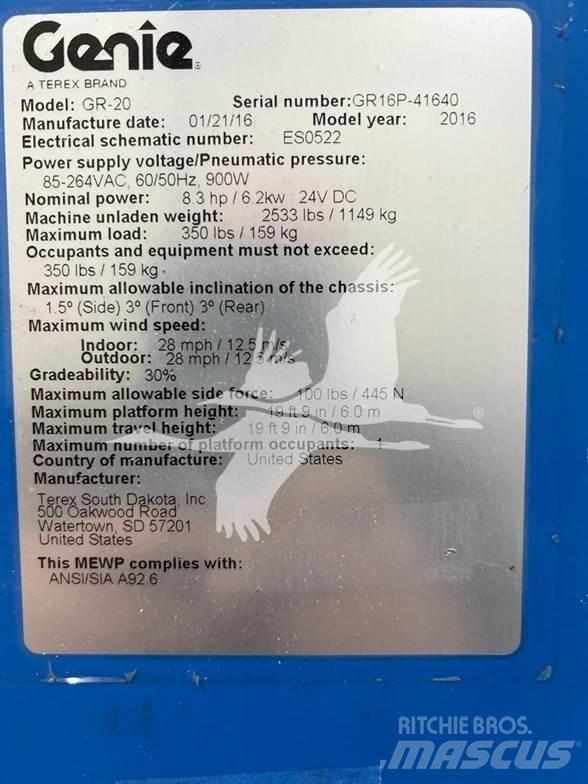 Genie GR20 Вертикални мачтови повдигачи
