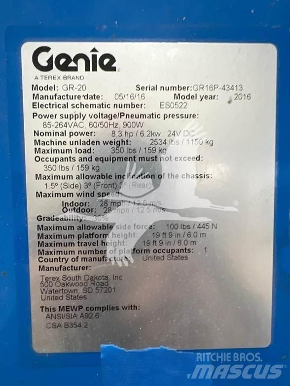 Genie GR20 Вертикални мачтови повдигачи
