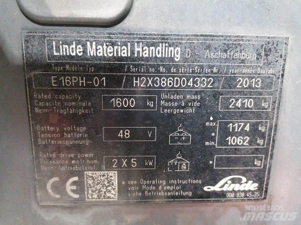 Linde E16PH-01 Електрически вилични кари-повдигачи