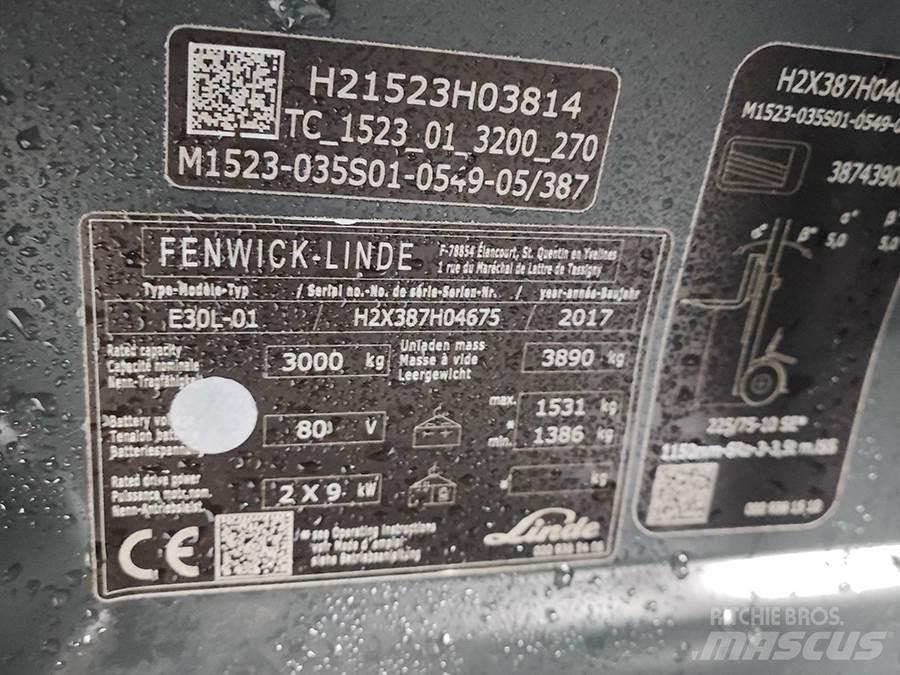 Linde E30L-01 Електрически вилични кари-повдигачи