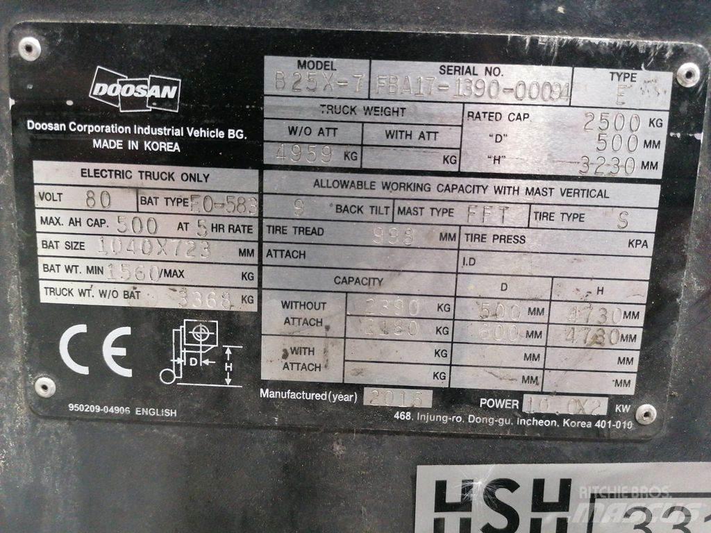 Doosan B25X-7 Електрически вилични кари-повдигачи
