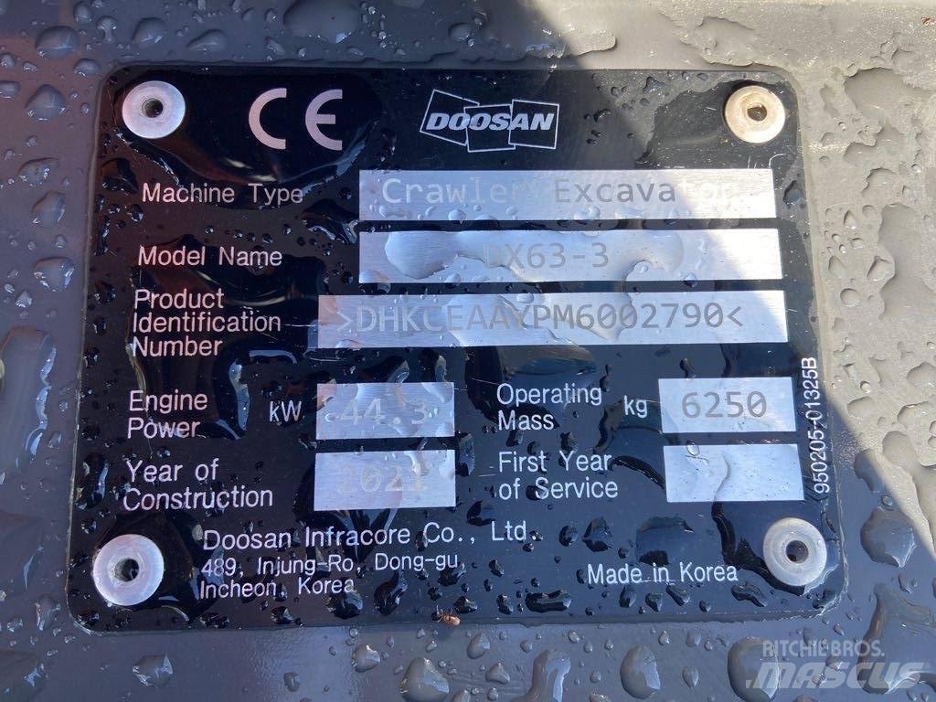 Doosan DX63-3 Верижен екскаватор