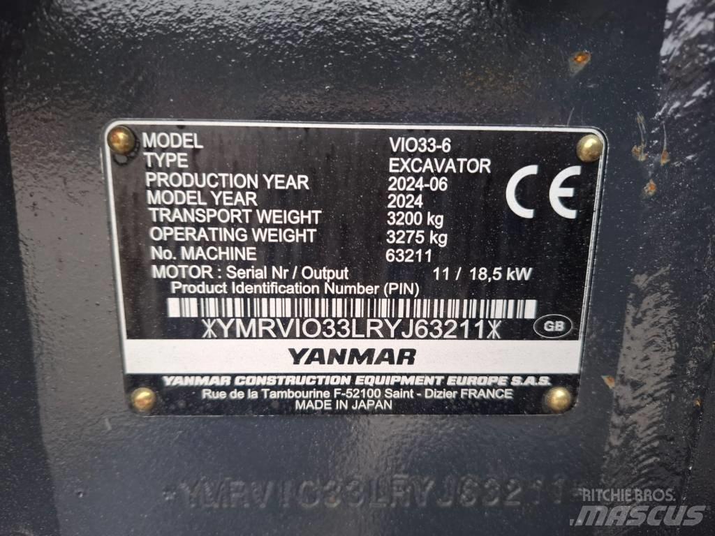 Yanmar Vio 33-6 Мини екскаватори < 7 т