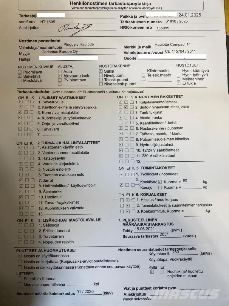 Haulotte Compact 14 Ножични работни платформи