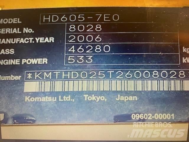 Komatsu HD 605-7 Твърди самосвали
